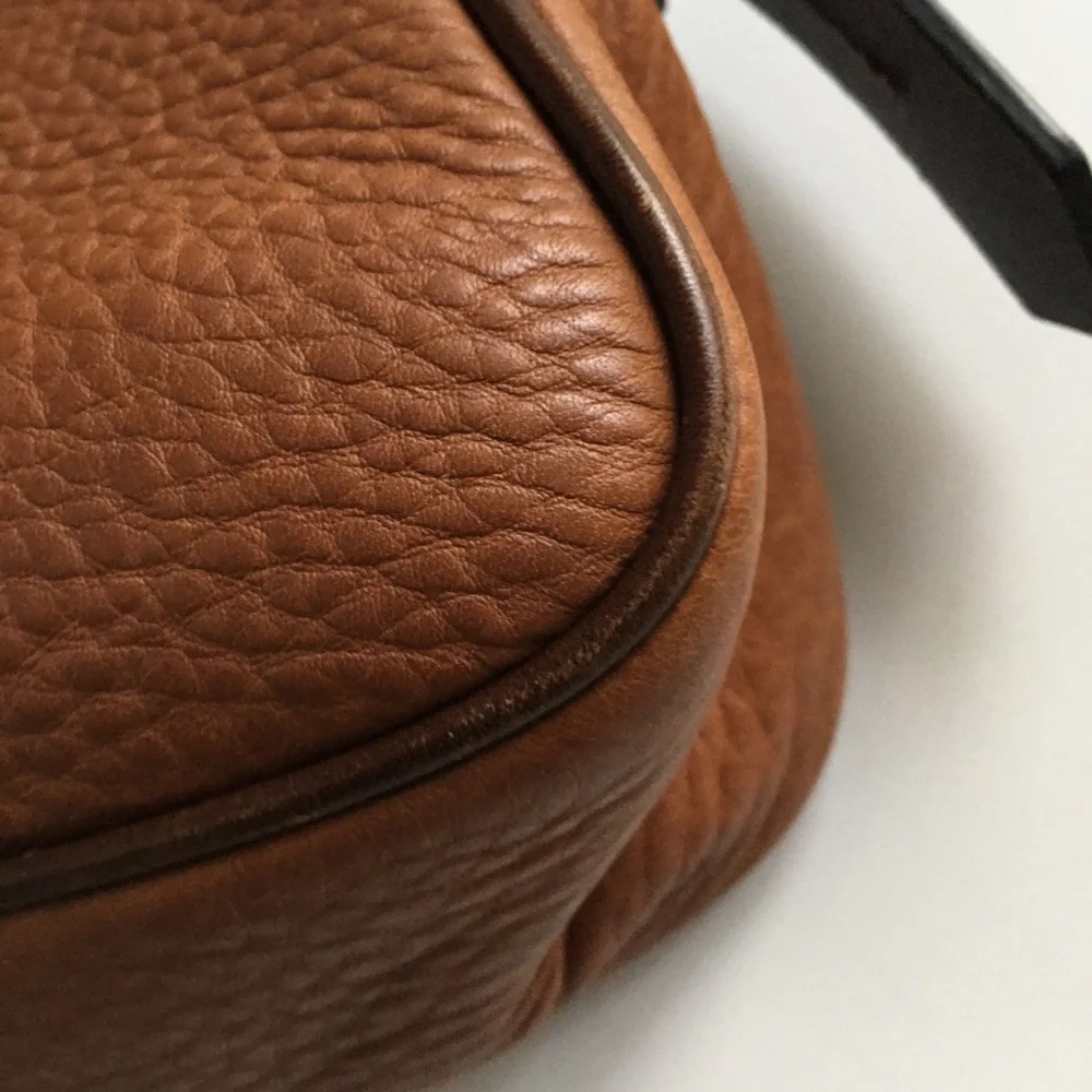 Dooney & Bourke Hobo Shoulder Handbag Purse Pebbled Leather Brown Silver Zip